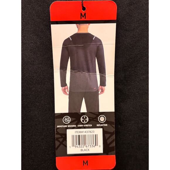 Spyder Active Men's Active Raglan Long Sleeve Shirt Sz M Black Stretch Baselayer - Picture 4 of 8